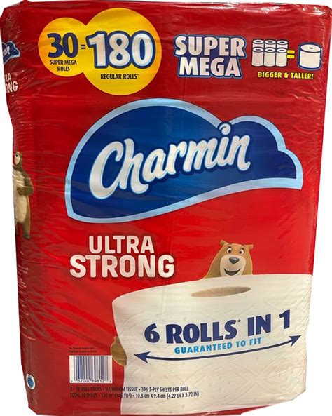 Charmin Super Mega Ultra Strong Toilet Paper Rolls 396 2 Ply Sheets