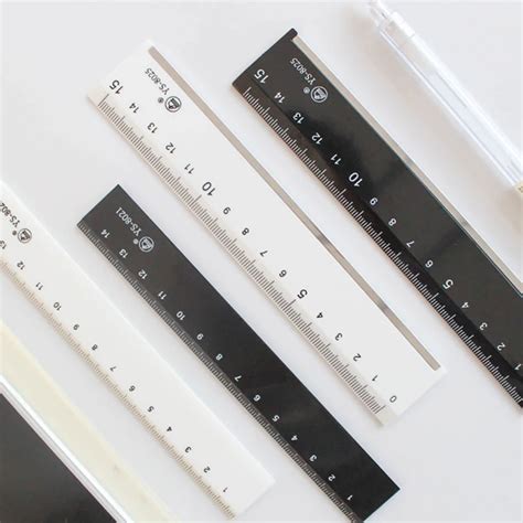 Jianwu 15cm Plastic Double Sided Scale Ruler Stationery Ruler Simple