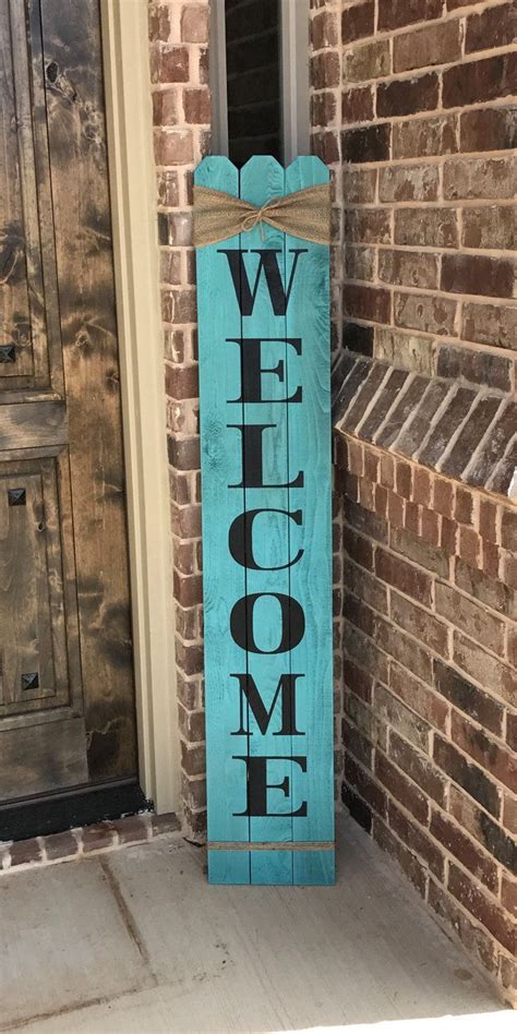 Rustic Welcome Sign 58 Tall Welcome Sign For Front Etsy Rustic Wood
