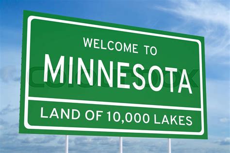 Welcome To Minnesota State Road Sign Stock Image Colourbox