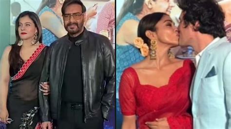 Watch Kajol Ajay Devgn Twin In Black Shriya Saran Gives Romantic Kiss