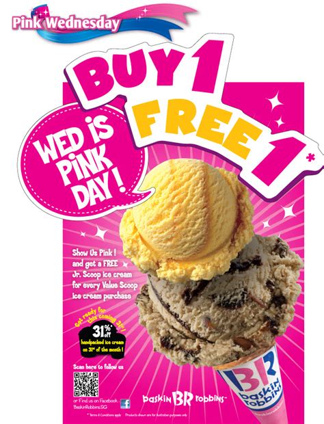 Baskin Robbins Pink Wednesday 1 For 1 And 31 Off Ice Creams Promotions