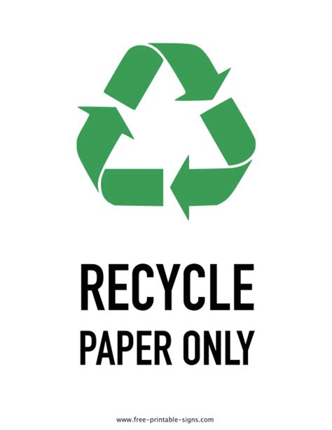 Recycling Paper Sign