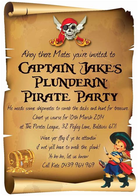 35 Pirate Party Invitations Template In 2020 Party Invite Template