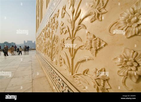 Marble Carvings Taj Mahal Unesco World Heritage Site Agra Uttar