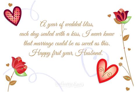 1st Wedding Anniversary Wishes For Your Husband True Love Words
