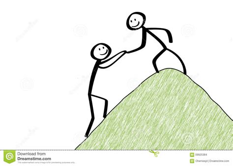 Which stood out for you? Stickman Helps Another To Climb The Hill Stock ...