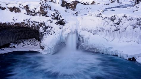 Waterfalls Icebergs Snow Frozen Ice Nature Winter