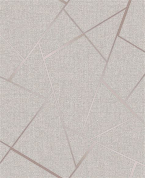 Fine Decor Quartz Rose Gold Fractal Wallpaper 564 Sq Ft