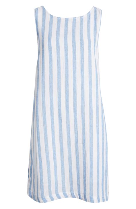 Beachlunchlounge Alina Stripe Linen And Cotton Shift Dress Nordstrom