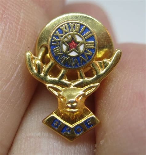 Vintage Bpoe Elks Club Tie Pin Gold Plated Enamel Comes Etsy Custom