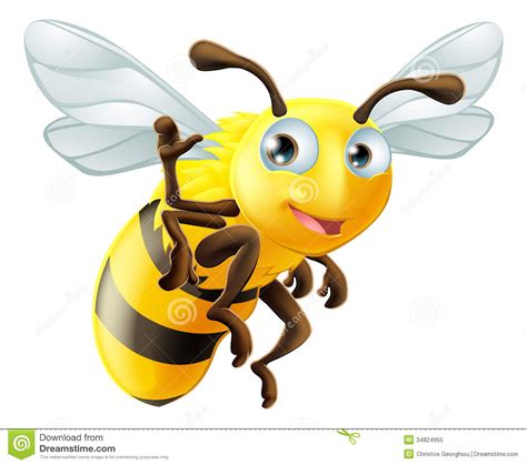 Cartoon Bee Waving Stock Vector Illustration Of Honeycomb 34824955