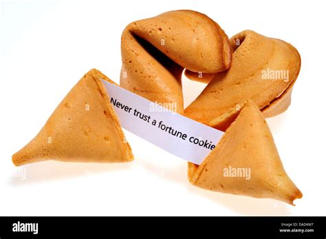 Fortune Cookies With Paper Message Never Trust A Fortune Cookie Stock