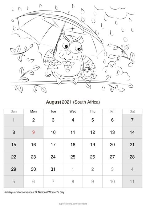 Calendar 2021 South Africa Free Printable Calendar Template Printable