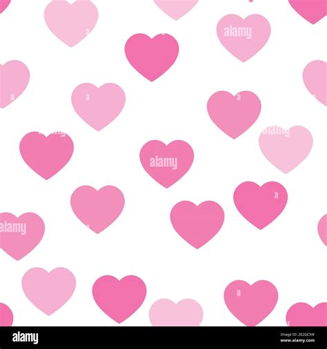 Pink Hearts Seamless Pattern Random Scattered Hearts Background Love