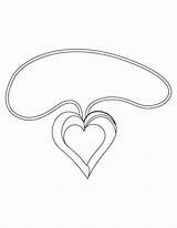 Coloring Heart Pendant Shaped Shape Printable Shapes Getcolorings sketch template