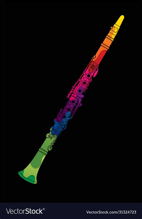 Clarinet Instrument Cartoon Music Graphic Vector Image