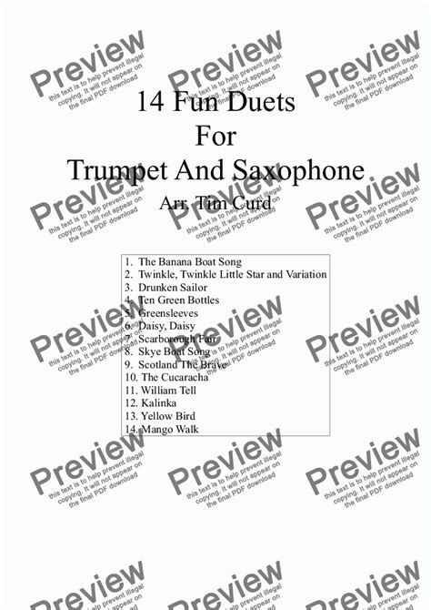 14 Fun Duets For Trumpet And Alto Saxophone Download Sheet Music Pdf