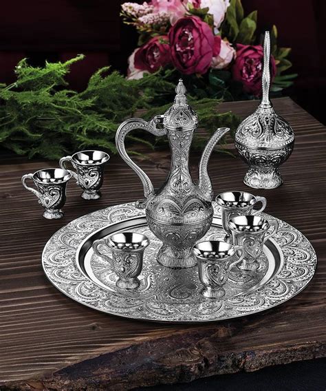 Latest Model Silver Color Moroccan Tea Cups Set FairTurk Com