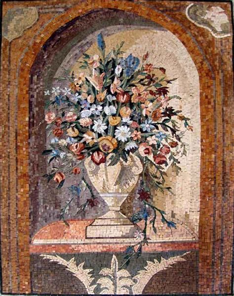 Mosaic Flowers And Trees Flower Mosaic Mozaico