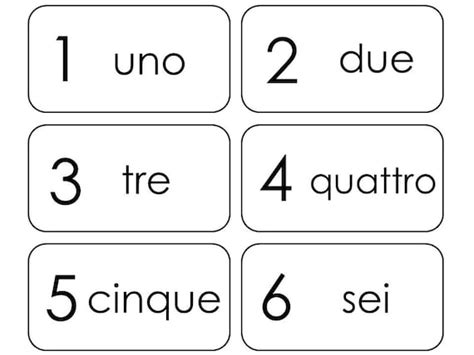 20 Printable Italian Numbers 1 20 Flashcards Preschool Thru Etsy