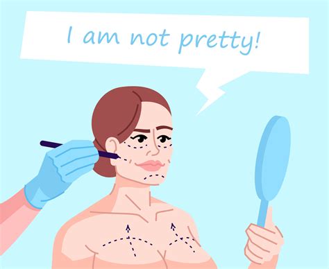 Plastic Surgery Addiction Flat Color Vector Illustration 3485561 Vector