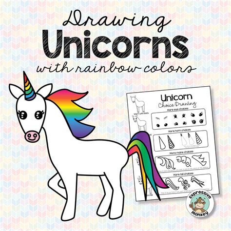 Unicorn Drawing With Rainbow Colors Expressive Monkey