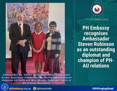 Ph Embassy Recognises Ambassador Steven Robinson As An Outstanding