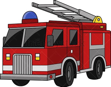 Fire Truck Cartoon Clipart Vector Friendlystock Fire Trucks