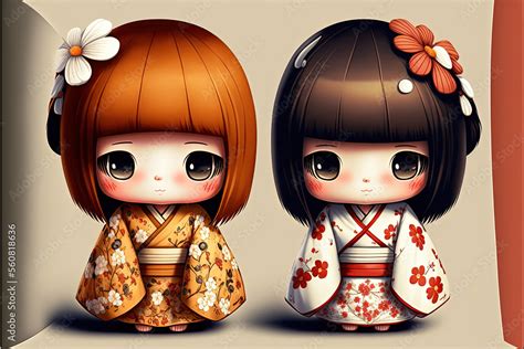 Cute Anime Chibi Japanese Girl Stock Illustration Adobe Stock