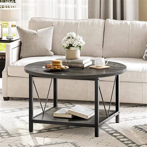 Yitahome Round Coffee Tablerustic Wood Coffee Tables For Living Room