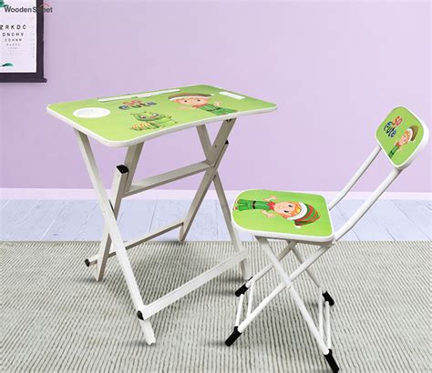 Buy Kids Foldable Study Table Set Green Online In India At Best Price