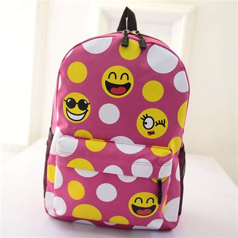 Emoji Backpack School Bags Students Kids Children Shoulder Bag Campus