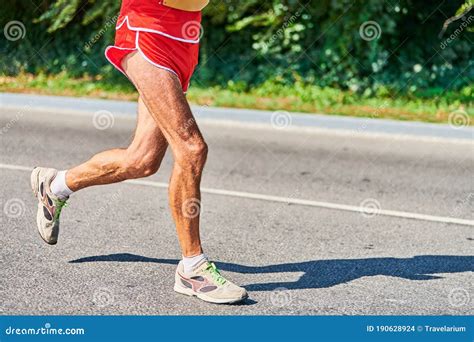 Running Old Man Stock Photo Image Of Athletic Legs 190628924