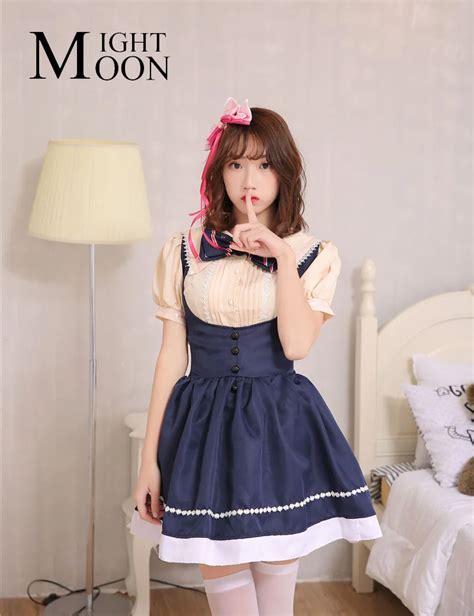 Moonight Servant Women Cosplay Party Halloween Fancy Dress Short Sleeve Sexy French Maid