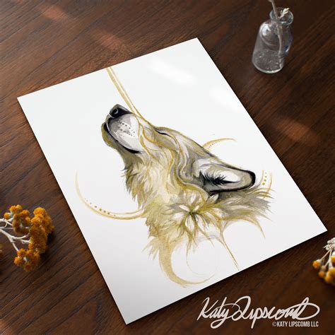 Gold Drip Wolf Print · Katy Lipscomb Llc · Online Store Powered By