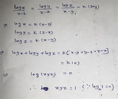 if logx y z logy z x logz x y show that x y z 1