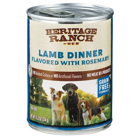Changes in your pet's diet should be made gradually. Heritage Ranch by H-E-B Lamb Dinner Flavored with Rosemary ...
