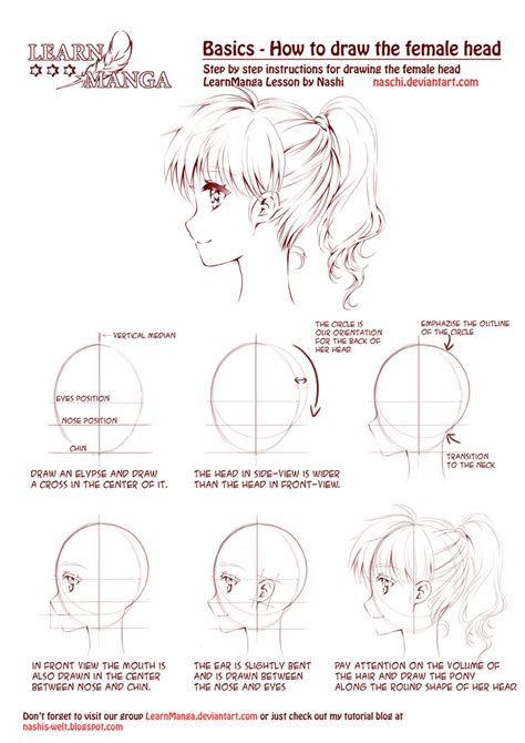 Nashi S World Learn Manga How To Draw The Female Head Side