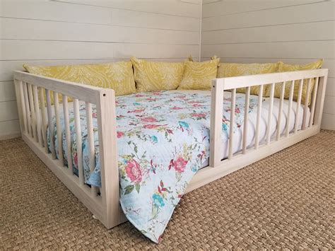 If we want to turn the bed around, he can have it with a totally open side in the future. Montessori Floor Bed With Rails Full or Double Size Floor ...