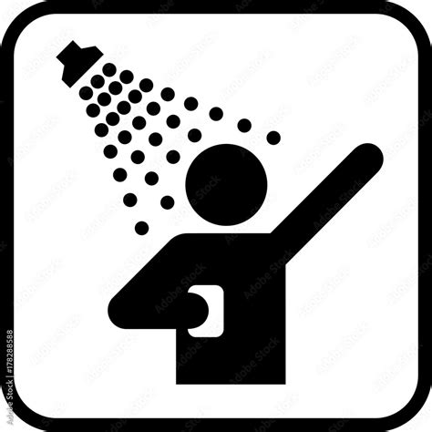 Shower Icon Man Taking Shower Vector Shower Web Icon Stock Vector