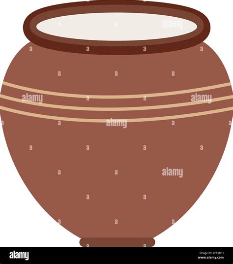 Brown Pot Illustration Vector On White Background Stock Vector Image