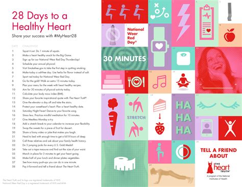 28 Days To A Healthy Heart Heart Month Ideas Heart Health Month