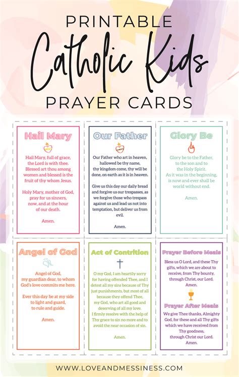 Printable Catholic Kids Prayer Cards Artofit