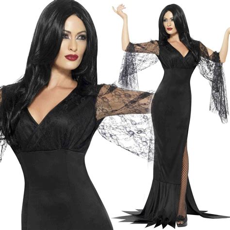 Check spelling or type a new query. Ladies Immortal Soul Costume Morticia Addams Family Female Witch Fancy Dress | eBay