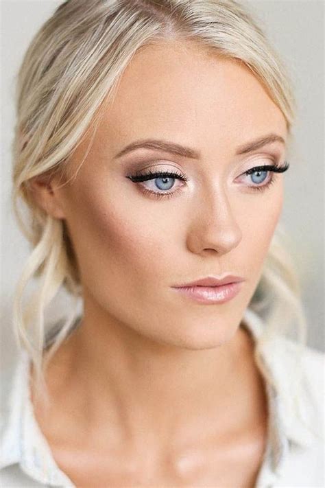 35 Cute Natural Prom Makeup Ideas To Makes You Look Beautiful Bridesmaid Makeup Blue Eyes