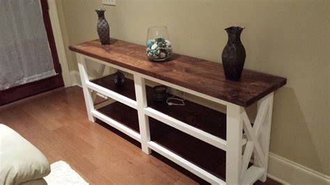 Rustic X Console Table The Beginning Ana White
