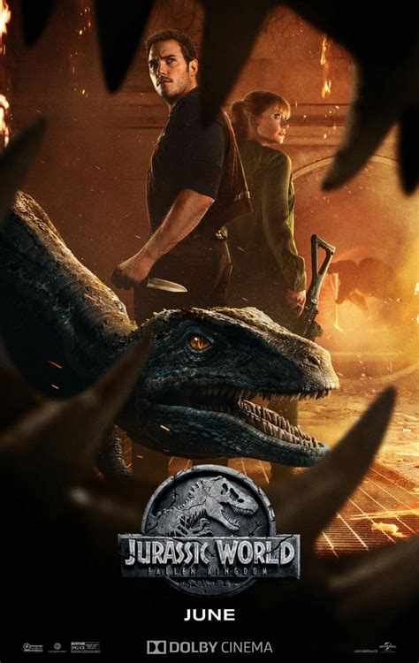 Owen Claire And Blue Featured On Latest Jurassic World Fallen Kingdom Poster
