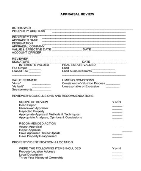 Free 7 Real Estate Appraisal Form Samples In Pdf Ms Word