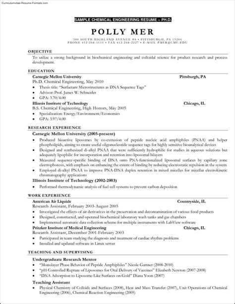 Creating a strong electrical engineering technician resume is the first thing you need to do to grab the attention of hiring managers and recruiters while hunting for a electrical. Chemical Engineer Resume Template | Free Samples ...